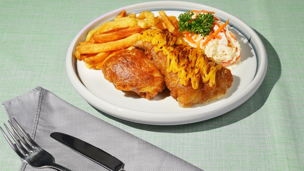 Fish & Chips with Salted Egg Mentai Sauce Recipe